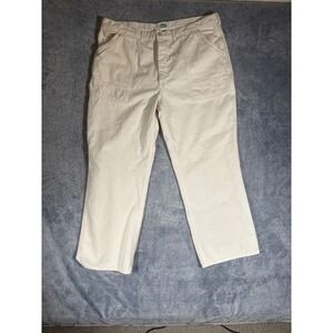 Polo Ralph Lauren American Dungarees Mens 40x29 White‎ Carpenter Workwear Pants